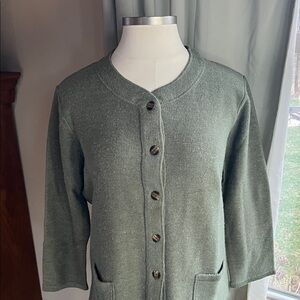 Mark, Fore, & Strike  Button-Up Green Cardigan Wool Blend